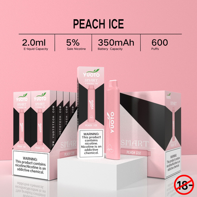 1pack/23g Yuoto 600 Puffs Vape 12 Tatlar Tek Kullanımlık Pod Sistemi Pembe Buz