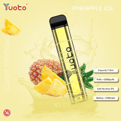 Yuoto 2500 Puffs 23 tat 7 ML Kapasite 1200 mAh pil kapasitesi Mint Ice