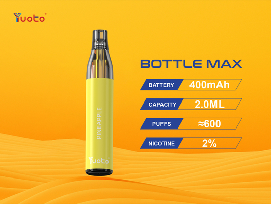 Tpd Sertifikalı Yuoto şişe max 600puff 2.0ml Çok Lezzet Mesh Bobin Tek Kullanımlık