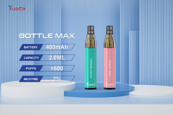Tpd Sertifikalı Yuoto şişe max 600puff 2.0ml Çok Lezzet Mesh Bobin Tek Kullanımlık