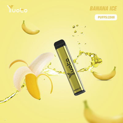 Yuoto XXL 2500 Puffs Tek Kullanımlık 1200mAh Pil 7.0ml Hindistan için Ejuice Muzlu buz aroması