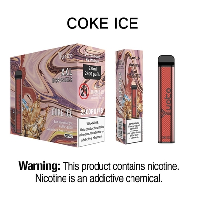 Yuoto xXL elektronik sigara çubuğu 2500 Puffs Tek Kullanımlık Vape Coke Ice 7ml şık görünüm