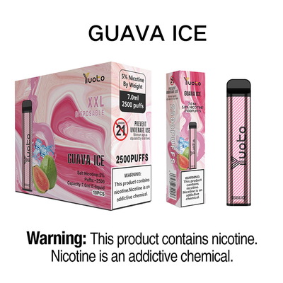 En İyi Elektronik Sigara 2022 Yuoto XXL 2500 Puffs Guava Ice doldurulamaz 1200mAh Pil
