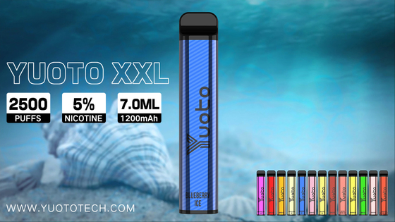 Yuoto XXL 2500 Puffs Tek Kullanımlık Vape Kalem Nargile 7ml E-Sıvı 1200mAh Pil ile Doğrudan Çin Fabrikasından