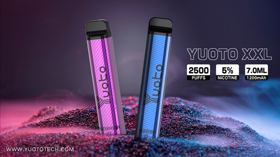 Yuoto XXL 2500 Puffs Tek Kullanımlık Vape Kalem Nargile 7ml E-Sıvı 1200mAh Pil ile Doğrudan Çin Fabrikasından