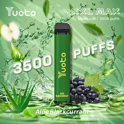 Aloe frenk üzümü aroması Yuoto xxl Max 3500 Puflar Tek Kullanımlık Vape puf çubuğu Örgü Ruloları Deri Yüzey 9ml