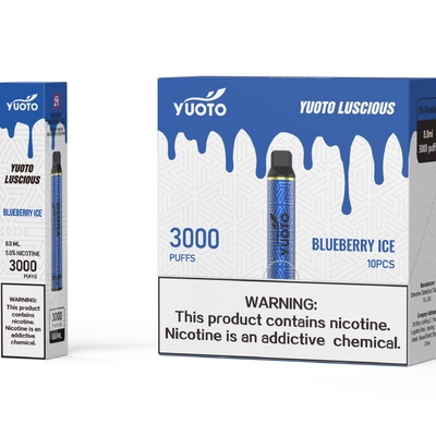 Yeni Tip Elektronik Sigara Yuoto Vape 3000 Puffs Blueberry 1350mAh Pil 8ml E Suyu