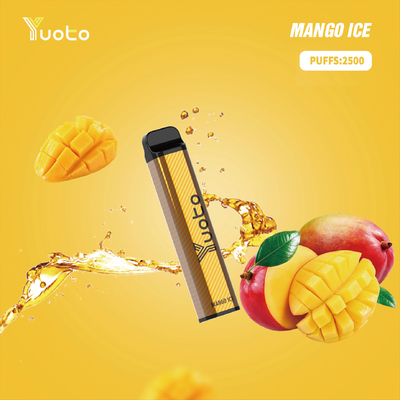Yuoto xxl 2500 Puflar Tek Kullanımlık Vape Pod Mango buz Lezzet 7ml Ejuice 1200mAh Pil Çin Fabrikasından