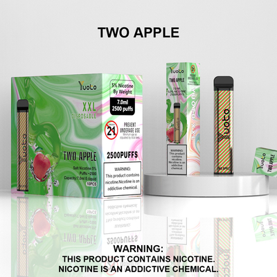 Çin Fabrikadan 2500 Puffs Tek Vape Pod Şeftali Lezzet Yuoto XXL Bobin 7ml Ejuice 1200mAh Pil