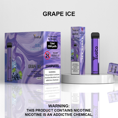 Çin Fabrikadan 2500 Puffs Tek Vape Pod Şeftali Lezzet Yuoto XXL Bobin 7ml Ejuice 1200mAh Pil