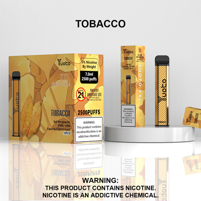 Tek Kullanımlık Vape Pod 2500 Puffs Muz Aromalı Yuoto XXL 7.0ml Ejuice 1200mAh Pil Dökme Çin Fabrikası