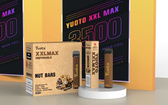 Orijinal Yuoto E Sigara Buharlaştırıcı Cihaz XXL MAX 3500 Puf Kitleri Karamel fıstık