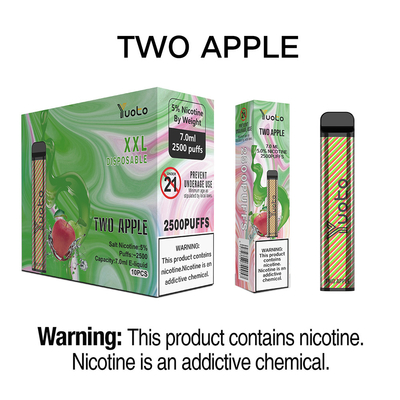 Yuoto 2500 Puffs Tatlar Buharlaştırıcı Kalem Kiti 23 tatlar 5% 1200 mAh Pil Tek Kullanımlık Viski Buz Hindistan'da Popüler