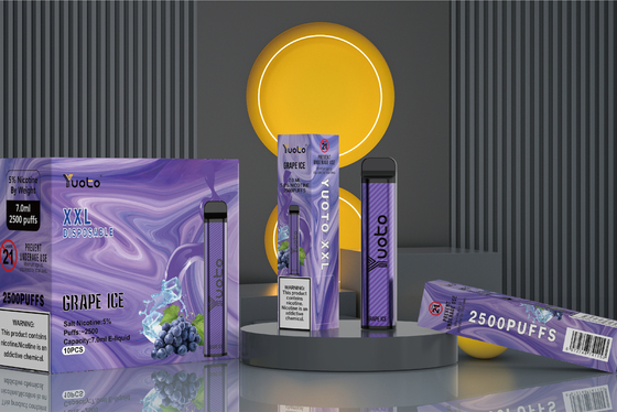 7ml 2500 Puf Tek Kullanımlık Vape, Meyve Tatları Yuoto Xxl Vape Pen Oem Odm