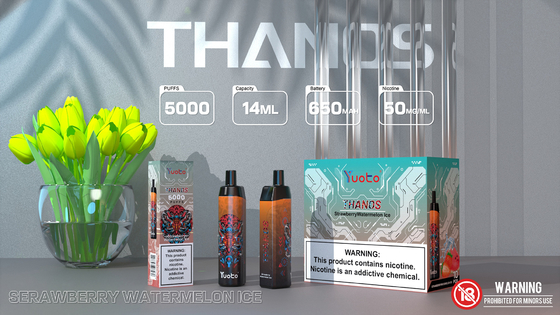 Mesh Bobin Şarj Edilebilir E Sigara, Yuoto Thanos 5000 Puffs 14ML 650mAh, Type C ile