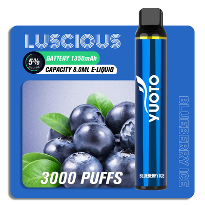 SS304 3000 Puffs Tek Kullanımlık Vape Luscious Puff Pen E sigara Pod E Suyu Cihazı