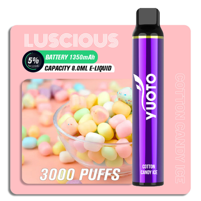 ODM 3000 Puffs Tek Kullanımlık Elektronik Sigara, Yuoto Luscious E Cig OEM
