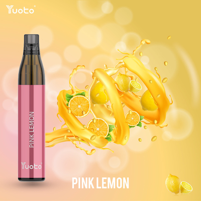 400mAh Pil Yuoto Bottlemax 600 Puffs Tek Kullanımlık Vapes Nargile 2ml Pembe Limon