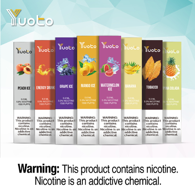 16 Tatlar 1500 Puf Vape 5.0ml Ön Doldurma E Suyu Ön Şarj Yuoto Markası