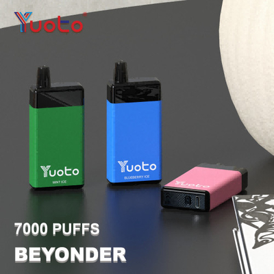 Orijinal Yuoto Tek kullanımlık Vape Beyonder 7000 Puffs Yeniden Şarj Edilebilir Mesh Kolip 15 Tat Orijinal