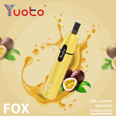 7.5ml Önceden Doldurulmuş E Sıvı Tek Kullanımlık Yuoto Star Vape 3000 Puffs 1000mAh RoHS FCC