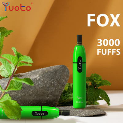 Yuoto Vape fox 3000 puf Çıkış Gerilimi Alüminyum Alaşım + PCTG Malzeme E-Sigara