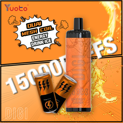 YUOTO Üretici DIGI 15000 Puffs Daul Mesh Coil Vape Düzenlenebilir Hava Akışı MTL ve DTL