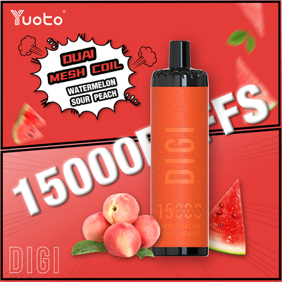 Düzenlenebilir hava akışı YUOTO 15000 Puffs Tek kullanımlık Vape DualMesh bobini ile 850mAh pil 23 lezzet