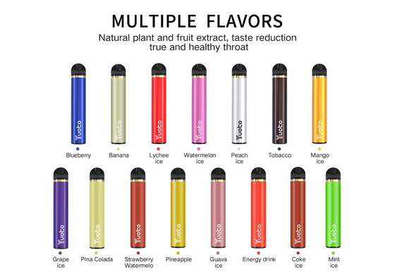 23 Tatlar 1500 Puf Tek Kullanımlık Vape 5ml E Suyu Kapasitesi CE CF sertifikası