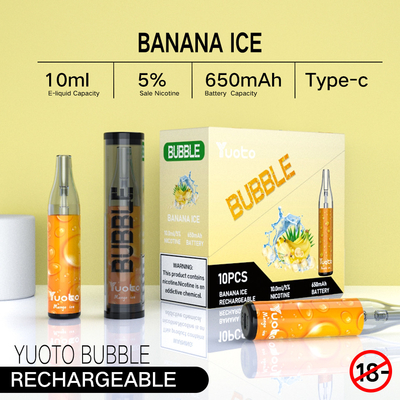 Yuoto kabarcık 4000puffs 650 mah 10ml örgü bobin tek kullanımlık şarj edilebilir vape ayrılmayan pina colada ecig buharı