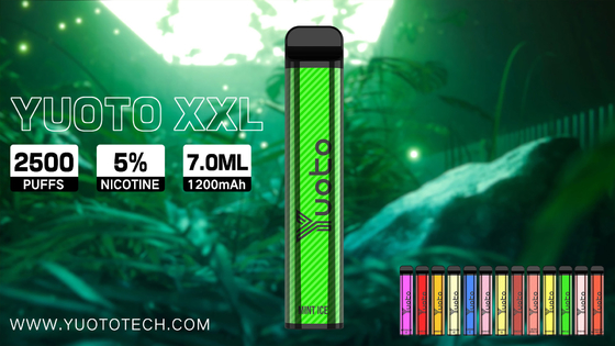 Yuoto xxl 2500puffs 1200mah 7ml eliquid kare şekli yuoto tek kullanımlık vape yuotovape çin'de orijinal fabrika vape pod