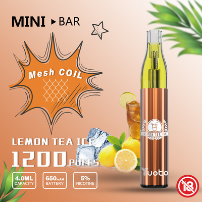 YUOTO Minibar 1200 Puff Tek Kullanımlık Vape 15 Lezzet E Suyu 4.0ml Pil 650mAh