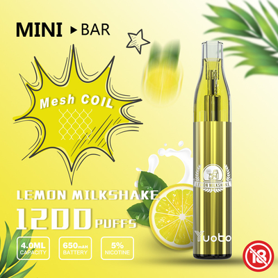 YUOTO Minibar 1200 Puff Tek Kullanımlık Vape 15 Lezzet E Suyu 4.0ml Pil 650mAh