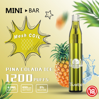 Rusya Sıcak Yuoto Mini Bar 1200 Puf Tek Kullanımlık 15flavor E-Suyu Kapasitesi 4ml