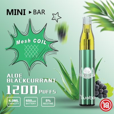 Yuoto MiniBar 1200 Puff Tek Kullanımlık Vape 15flavor E-Likit 4.0ml Pil 650mAh