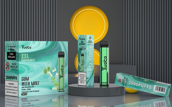 7 ml Yuoto Tek kullanımlık Vape XXL 2500 Puffs Cihaz Aroması