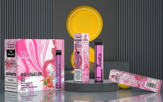 Ayarlanabilir Hava Akışı XXL 2500 Puffs Vape Cihazı 7ML Dahili Pod 1200mah