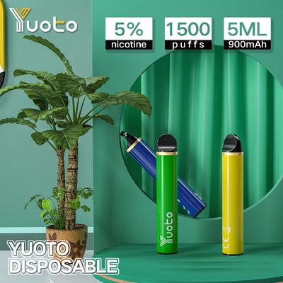 Yuoto 5 1500puffs tek kullanımlık vapes 5ml 5% nikotin e likit 900mah