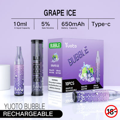 Çin'de orijinal fabrika Yuoto kabarcık 4000puffs 10ml 650mah şarj edilebilir yuoto tek kullanımlık vape bölmeleri örgü bobinleri
